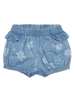 Girls Medium Light Blue Short Woven Trouser